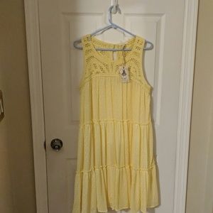 EASEL brand yellow ruffle dress